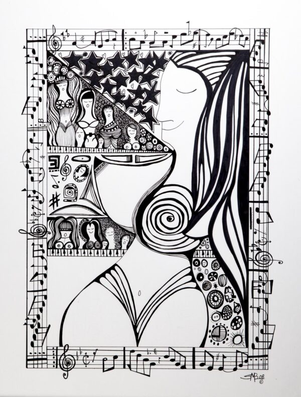 Musical Magic 18x24inch Black Archival Ink 2008